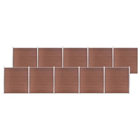 Brown WPC garden fence 1737x186 cm by vidaXL, fence panels - Ref: Foro24-3053215, Price: 3,00 €, Discount: %