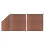 Fence set 2 square + 1 oblique WPC brown 446x186 cm by vidaXL, fence panels - Ref: Foro24-3053216, Price: 722,68 €, Discount: %