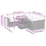 Set de sofás de jardín con cojines 9 pzas ratán sintético gris