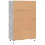 Concrete gray engineered wood tall sideboard 69.5x31x115 cm by vidaXL, Sideboards - Ref: Foro24-828208, Price: 84,81 €, Disco...