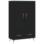 Tall black engineered wood sideboard 69.5x31x115 cm by vidaXL, Sideboards - Ref: Foro24-828205, Price: 96,96 €, Discount: %