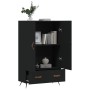 Tall black engineered wood sideboard 69.5x31x115 cm by vidaXL, Sideboards - Ref: Foro24-828205, Price: 96,96 €, Discount: %