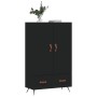 Tall black engineered wood sideboard 69.5x31x115 cm by vidaXL, Sideboards - Ref: Foro24-828205, Price: 96,96 €, Discount: %