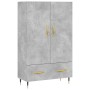 Aparador alto madera de ingeniería gris hormigón 69,5x31x115 cm de vidaXL, Aparadores - Ref: Foro24-828216, Precio: 87,08 €, ...