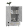 Aparador alto madera de ingeniería gris hormigón 69,5x31x115 cm de vidaXL, Aparadores - Ref: Foro24-828216, Precio: 87,08 €, ...