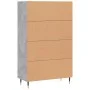 Aparador alto madera de ingeniería gris hormigón 69,5x31x115 cm de vidaXL, Aparadores - Ref: Foro24-828216, Precio: 86,04 €, ...