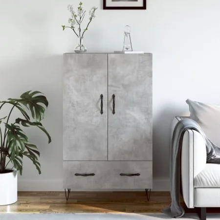 Tall engineered wood sideboard in gray concrete 69.5x31x115 cm by vidaXL, Sideboards - Ref: Foro24-828232, Price: 62,35 €, Di...