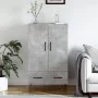 Tall engineered wood sideboard in gray concrete 69.5x31x115 cm by vidaXL, Sideboards - Ref: Foro24-828232, Price: 62,35 €, Di...
