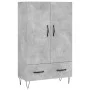Tall engineered wood sideboard in gray concrete 69.5x31x115 cm by vidaXL, Sideboards - Ref: Foro24-828232, Price: 62,35 €, Di...