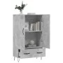 Tall engineered wood sideboard in gray concrete 69.5x31x115 cm by vidaXL, Sideboards - Ref: Foro24-828232, Price: 62,35 €, Di...