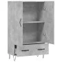 Tall engineered wood sideboard in gray concrete 69.5x31x115 cm by vidaXL, Sideboards - Ref: Foro24-828232, Price: 62,35 €, Di...