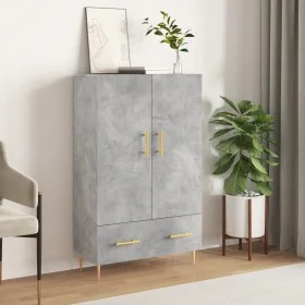 Tall engineered wood sideboard in gray concrete 69.5x31x115 cm by vidaXL, Sideboards - Ref: Foro24-828224, Price: 85,01 €, Di...