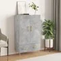 Tall engineered wood sideboard in gray concrete 69.5x31x115 cm by vidaXL, Sideboards - Ref: Foro24-828224, Price: 85,01 €, Di...