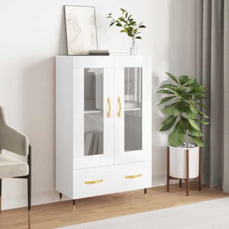 Hochglänzendes Sideboard aus weißem Holzwerkstoff, 69,5 x 31 x 115 cm von vidaXL, Sideboards - Ref: Foro24-828278, Preis: 99,...