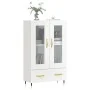 Hochglänzendes Sideboard aus weißem Holzwerkstoff, 69,5 x 31 x 115 cm von vidaXL, Sideboards - Ref: Foro24-828278, Preis: 98,...