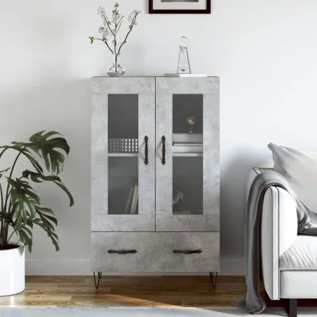 Aparador alto madera de ingeniería gris hormigón 69,5x31x115 cm de vidaXL, Aparadores - Ref: Foro24-828296, Precio: 83,97 €, ...