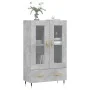 Aparador alto madera de ingeniería gris hormigón 69,5x31x115 cm de vidaXL, Aparadores - Ref: Foro24-828280, Precio: 91,00 €, ...