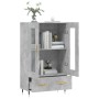Hohes Sideboard aus betongrauem Holzwerkstoff, 69,5 x 31 x 115 cm von vidaXL, Sideboards - Ref: Foro24-828280, Preis: 92,24 €...