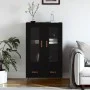 Tall black engineered wood sideboard 69.5x31x115 cm by vidaXL, Sideboards - Ref: Foro24-828269, Price: 106,03 €, Discount: %