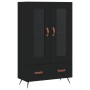 Tall black engineered wood sideboard 69.5x31x115 cm by vidaXL, Sideboards - Ref: Foro24-828269, Price: 107,67 €, Discount: %