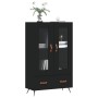 Tall black engineered wood sideboard 69.5x31x115 cm by vidaXL, Sideboards - Ref: Foro24-828269, Price: 107,67 €, Discount: %