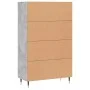 Concrete gray engineered wood tall sideboard 69.5x31x115 cm by vidaXL, Sideboards - Ref: Foro24-828280, Price: 91,02 €, Disco...