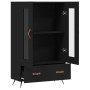 Tall black engineered wood sideboard 69.5x31x115 cm by vidaXL, Sideboards - Ref: Foro24-828269, Price: 107,67 €, Discount: %