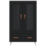 Tall black engineered wood sideboard 69.5x31x115 cm by vidaXL, Sideboards - Ref: Foro24-828269, Price: 107,67 €, Discount: %
