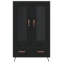 Tall black engineered wood sideboard 69.5x31x115 cm by vidaXL, Sideboards - Ref: Foro24-828269, Price: 106,03 €, Discount: %
