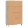 Sonoma gray engineered wood tall sideboard 69.5x31x115 cm by vidaXL, Sideboards - Ref: Foro24-828282, Price: 95,26 €, Discoun...