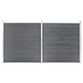 Grauer WPC-Gartenzaun 353x186 cm von vidaXL, Zaunpaneele - Ref: Foro24-3053225, Preis: 701,76 €, Rabatt: %