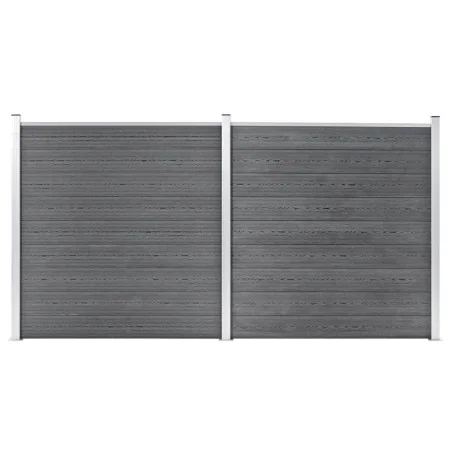 Valla de jardín de WPC gris 353x186 cm de vidaXL, Paneles de vallas - Ref: Foro24-3053225, Precio: 534,94 €, Descuento: %