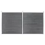 Valla de jardín de WPC gris 353x186 cm de vidaXL, Paneles de vallas - Ref: Foro24-3053225, Precio: 534,94 €, Descuento: %