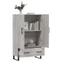 Tall Sonoma Gray Engineered Wood Sideboard 69.5x31x115 cm by vidaXL, Sideboards - Ref: Foro24-828266, Price: 94,69 €, Discoun...