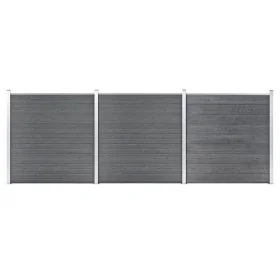 Gray WPC garden fence 526x186 cm by vidaXL, fence panels - Ref: Foro24-3053226, Price: 757,68 €, Discount: %