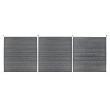 Gray WPC garden fence 526x186 cm by vidaXL, fence panels - Ref: Foro24-3053226, Price: 757,68 €, Discount: %
