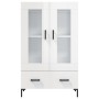 Aparador alto madera de ingeniería blanco brillo 69,5x31x115 cm de vidaXL, Aparadores - Ref: Foro24-828302, Precio: 99,70 €, ...