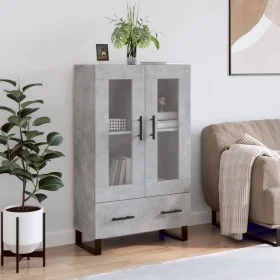 Tall engineered wood sideboard in gray concrete 69.5x31x115 cm by vidaXL, Sideboards - Ref: Foro24-828328, Price: 92,04 €, Di...