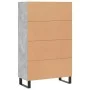 Tall engineered wood sideboard in gray concrete 69.5x31x115 cm by vidaXL, Sideboards - Ref: Foro24-828328, Price: 92,04 €, Di...