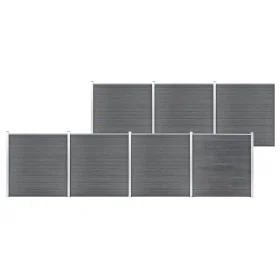 Gray WPC garden fence 1218x186 cm by vidaXL, fence panels - Ref: Foro24-3053230, Price: 1,00 €, Discount: %