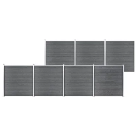 Gray WPC garden fence 1218x186 cm by vidaXL, fence panels - Ref: Foro24-3053230, Price: 1,00 €, Discount: %