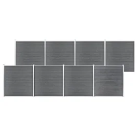 Gray WPC garden fence 1391x186 cm by vidaXL, fence panels - Ref: Foro24-3053231, Price: 1,00 €, Discount: %