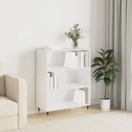 Engineered wood bookshelf in glossy white 69.5x32.5x90 cm by vidaXL, Bookcases and shelves - Ref: Foro24-828342, Price: 59,77...