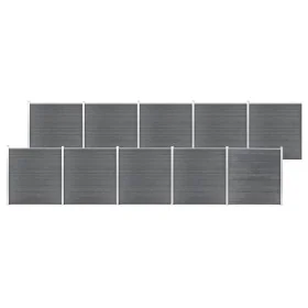Gray WPC garden fence 1737x186 cm by vidaXL, fence panels - Ref: Foro24-3053233, Price: 3,00 €, Discount: %