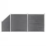 Zaunset 2 quadratisch + 1 schräg grau WPC 446x186 cm von vidaXL, Zaunpaneele - Ref: Foro24-3053234, Preis: 653,70 €, Rabatt: %