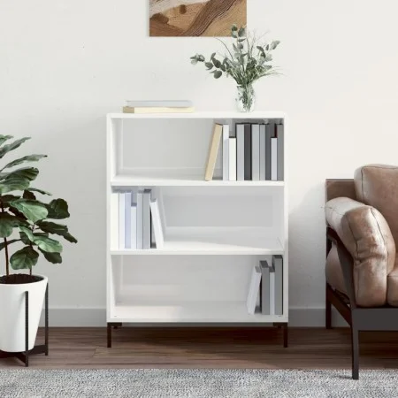 Glossy white engineered wood shelf 69.5x32.5x90 cm by vidaXL, Bookcases and shelves - Ref: Foro24-828366, Price: 63,14 €, Dis...