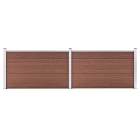 Brown WPC garden fence 353x106 cm by vidaXL, fence panels - Ref: Foro24-3053243, Price: 346,37 €, Discount: %