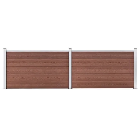 Brown WPC garden fence 353x106 cm by vidaXL, fence panels - Ref: Foro24-3053243, Price: 354,52 €, Discount: %