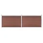 Brown WPC garden fence 353x106 cm by vidaXL, fence panels - Ref: Foro24-3053243, Price: 354,52 €, Discount: %