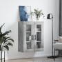 Armario de pared gris hormigón 69,5x34x90 cm de vidaXL, Aparadores - Ref: Foro24-828504, Precio: 70,28 €, Descuento: %